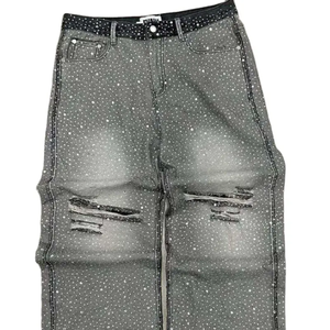 <b>Men</b> Baggy Stacked Distressed <b>Men</b> <b>Jeans</b> Denim Pants <b>High</b> <b>Waist</b> Heavy Weight Streetwear <b>Jeans</b> - Product Image 2