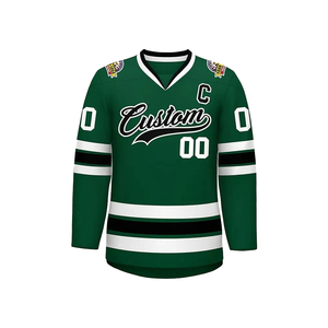 Maillot de hockey sur glace personnalisé, 100% polyester respirant, impression personnalisée, service OEM, séchage rapide, évacuation de l'humidité - Product Image 1