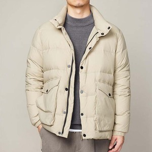Nouveauté Veste matelassée de haute qualité pour l'hiver, chaude, à la mode, de couleur unie, à col montant pour hommes, pour l'extérieur, avec logo personnalisé - Product Image 2