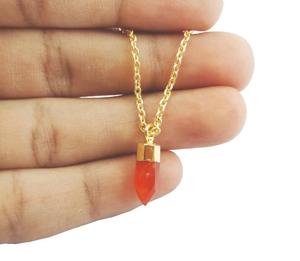 Amuletos de Punta pequeña de piedras preciosas, colgante de tapa de oro, pequeños colgantes de punto para pendientes y collar, Gema hexagonal - Product Image 6