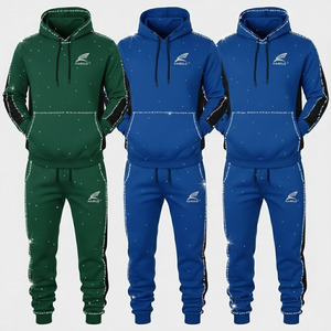 Conjunto Deportivo Informal para Hombre, 100% Algodón, Sólido, Manga Larga, Talla Grande, Forro Polar de Invierno, Secado Rápido, Transpirable, Diseño 2 en 1 - Product Image 1