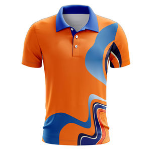 Polos de sublimation personnalisée pour hommes, t-shirts unis à manches courtes, couleur unie, polo de sublimation doux et confortable, t-shirts ODM OEM - Product Image 1