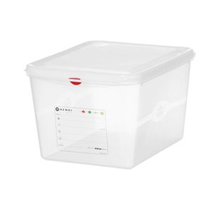 Contenitore GN 1/2 da 12,5L in Polipropilene HENDI Trasparente Rettangolare per Conservazione Alimenti 325x265x200mm - Product Image 1