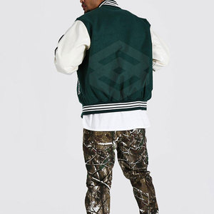 Chaqueta Letterman Personalizada de Algodón y Poliéster con Cuello Alto, Logotipo Frontal, Manga Larga, Transpirable y de Alta Calidad para Hombre, Servicio OEM - Product Image 4