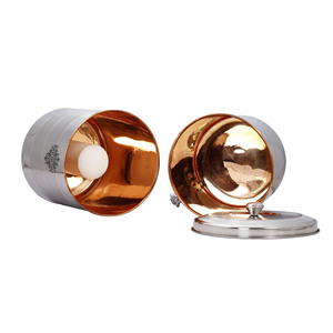 IndianArtVilla Pure Steel Copper Plain Design Distributeur de pot d'eau pour le stockage et la boisson avec des avantages pour la santé - Product Image 3