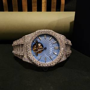 Collection exclusive de montres en acier inoxydable avec diamants en moissanite, mouvement ETA premium, boîtier à quartz, résistance à l'eau 3 BAR, luxe - Product Image 1