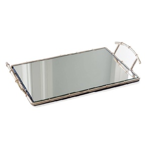 Bandeja de comida de aluminio y vidrio personalizada única, diseño hecho a mano, bandeja de servicio elegante para bodas y fiestas, forma rectangular - Product Image 5