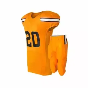 Conjuntos de uniformes de fútbol americano personalizados al por mayor de alta calidad, poliéster/algodón antibacteriano transpirable de manga corta - Product Image 1