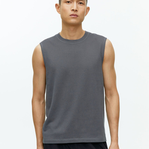 Camiseta sin mangas de malla transpirable para hombre, ropa deportiva personalizada para gimnasio, Fitness, cuello redondo, entrenamiento muscular, Tops OEM - Product Image 4