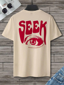 เสื้อยืดพิมพ์ลาย Seek Anticipated Gaze สำหรับผู้ชาย เนื้อผ้านุ่ม ใส่สบาย ระบายอากาศดี เหมาะสำหรับฤดูร้อน สไตล์สตรีท ฮิปฮอป ผ้าฝ้าย เสื้อยืดทรงหลวม - Product Image 2
