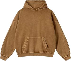 เสื้อมีฮู้ดสำหรับผู้ชายผ้าโพลีเอสเตอร์ผ้าฝ้ายสีทึบเสื้อแบบสวมหัวรุ่นใหญ่ใส่ปกติ360gsm ฤดูหนาว - Product Image 4