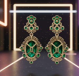 Pendientes Hechos a Mano con Hidro Verde en Múltiples Formas, Plata de Ley 925, Chapados en Oro de 18K, Joyería Fina para Mujer - Product Image 4