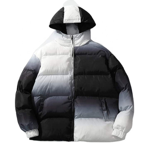 Veste matelassée à capuche personnalisée pour hommes en gros, dégradé, hiver, extérieur, chaude, manteau en duvet, nylon, mélange de polyester, fermeture éclair - Product Image 1