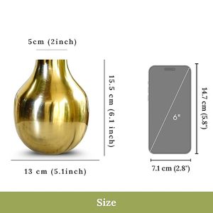 Vase à fleurs en métal élégant de forme ronde pour la décoration de la maison, du salon et de la table de mariage - Product Image 3