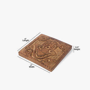 Sous-verres en bois de manguier pour boissons avec support en fer Lot de 5 pour verres à boire Protection de table pour tout type de table - Product Image 6