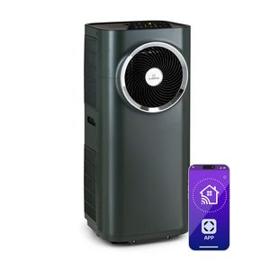 เครื่องปรับอากาศแบบพกพา 11500 BTU สำหรับบ้าน ควบคุมผ่านแอพ WiFi 3 in 1 ระบบทำความเย็น ลดความชื้น และพัดลม สำหรับห้องขนาด 18-28 ตร.ม. ระดับเสียง 50 เดซิเบล สีแอนทราไซต์ - Product Image 1