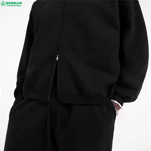 Sweat à capuche unisexe 100 % coton molletonné/éponge française avec fermeture éclair, coupe classique, séchage rapide, respirant, OEM, teint uni, hiver - Product Image 4