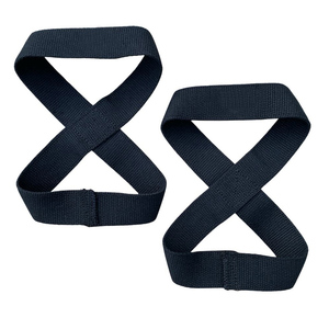 Double Loop Gym Dead Lifting Muñequeras Fitness Figura Ocho Muñequera acolchada de neopreno - Product Image 1