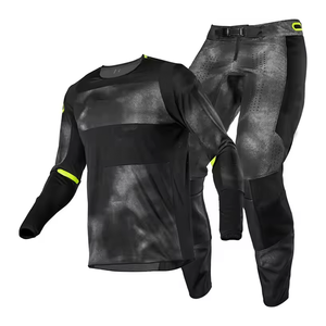 MX JERSEY PANT BMX MTB ชุดแข่งมอเตอร์ไซค์วิบากสีดำแดงออกแบบได้ตามต้องการ - Product Image 4