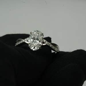 Premium Lab Created Diamond Ring 2 Carat EF Color VS1 Clarity Oval Shape <b>Gold</b> <b>Rose</b> <b>Gold</b> Silver IGI SGL Certified Jewelry - Product Image 6