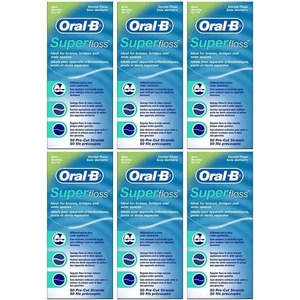 Oral-B Super Floss Fil dentaire à la menthe, brins prédécoupés, 50 unités (lot de 6) - Product Image 4