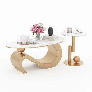 SOTA Modern Farmhouse Double <b>Sofa</b> <b>Table</b> with Durable Glass Top and Iron Legs Decorative TT68247 for Living Room Furniture - Product Image 2