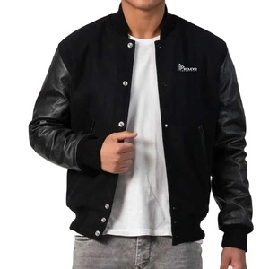 <b>Leather</b> Sleeve Winter <b>jackets</b> Newleather <b>jackets</b> Fashionable stylish Design Low MOQ Breathable Varsity <b>Jacket</b> <b>Men's</b> Casual - Product Image 1