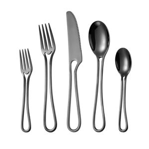 Luxury 4 Pcs <b>Gold</b> Plated <b>Cutlery</b> Set with <b>Black</b> Ornate Handles Eco-Friendly Stainless Steel for Restaurant-Style Dining - Product Image 2