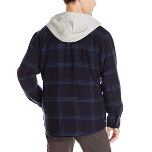 Ropa Urbana para Hombre, Camisa de Franela 100% Algodón con Capucha, Chaqueta de Manga Larga con Forro Acolchado y Diseño a Cuadros - Product Image 6