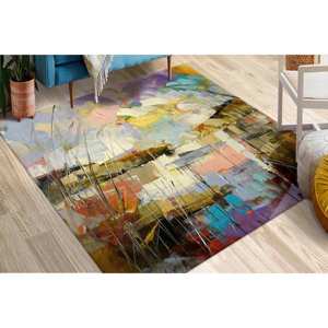 Alfombra Estampada con Paisaje Abstracto, Alfombra Moderna para Entrada, Alfombra de Terciopelo - Product Image 1