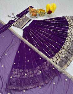 Lehenga choli ที่สวยงามพร้อมงานปักตามลำดับ - Product Image 2