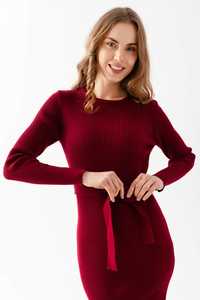 Vestido de Punto para Mujer, Cuello Redondo, Manga Larga, Flexible, Cálido, con Detalle de Cinturón, Alta Calidad, Nuevo Modelo de Invierno, Servicios OEM Personalizables - Product Image 5