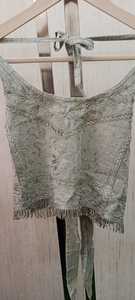 Débardeur décontracté dos nu à col licou avec motif géométrique brodé Tassel Short Length Tank Top pour les saisons de printemps et d'automne - Product Image 4