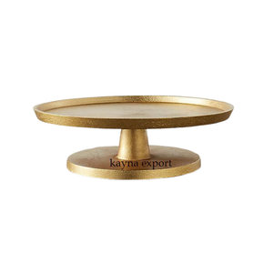 Support à gâteau décoratif de luxe en métal plaqué or support à cupcake artisanal en métal coulé en métal doré décoration de mariage - Product Image 1