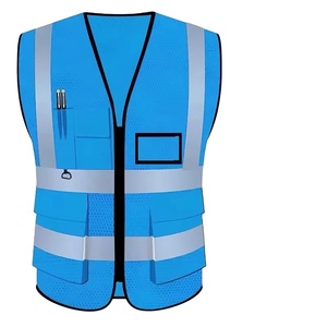 Fournisseur en gros propose des gilets en polyester fluorescent respirant pour vêtements de travail de construction avec étiquette privée et éléments réfléchissants. - Product Image 1