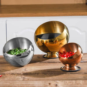 ชามโลหะสแตนเลสสุดหรูสำหรับเสิร์ฟและเก็บอาหาร ดีไซน์ทันสมัย เหมาะกับการใช้งานในครัว แข็งแรงทนทานสำหรับการใช้งานประจำวัน - Product Image 1