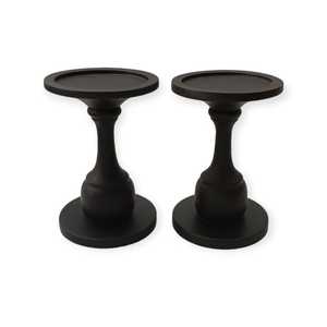 Bougeoir en bois de manguier de luxe pour ferme moderne Pièce maîtresse de mariage pilier noir unique Décoration intérieure écologique pour - Product Image 2