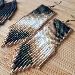 Boucles d'oreilles créoles tendance en perles de verre Boucles d'oreilles en perles de rocaille Boucles d'oreilles créoles faites à la main pour femmes filles Nouveaux modèles par R Crafts - Product Image 3