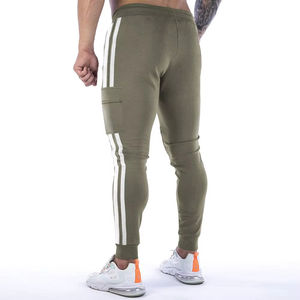 Pantalon de survêtement 100% coton de haute qualité pour hommes Joggers vêtements de plein air décontractés avec fermeture à cordon taille moyenne technique teint en plaine - Product Image 3