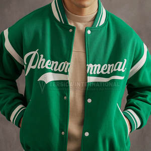 Chaqueta de lana cálida para hombre, abrigo de béisbol de estilo universitario para invierno, chaqueta de invierno elegante para hombre - Product Image 4