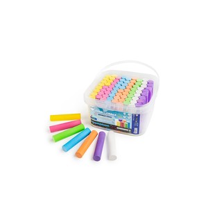 Tizas de colores no tóxicas y lavables para acera, juego de 75 piezas, cubo de plástico, 14 opciones de color, tizas redondas para dibujar al aire libre para niños - Product Image 1