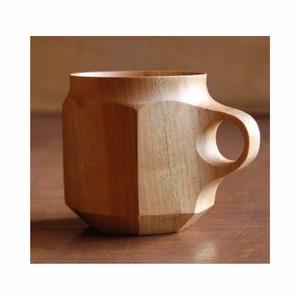 Mug en bois de style nordique minimaliste, tasse en bois à facettes créative, mug à café en bois de hêtre fait à la main, tasse à thé en bois résistante à la chaleur - Product Image 1