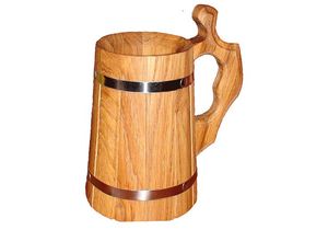 ANTIQUE STYLE VINTAGE RETRO CREATIVE <b>WOOD</b> BEER <b>Tankard</b> Mug with Solid Handle for Tea Coffee Cup and Mugs - Product Image 2