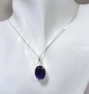 Chaîne Pendentif Mode Saphir 925 Sterling Silver Bijoux Faits À La Main Octobre Pierre De Naissance Bijoux En Pierre Naturelle Cadeau Pour Noël - Product Image 2