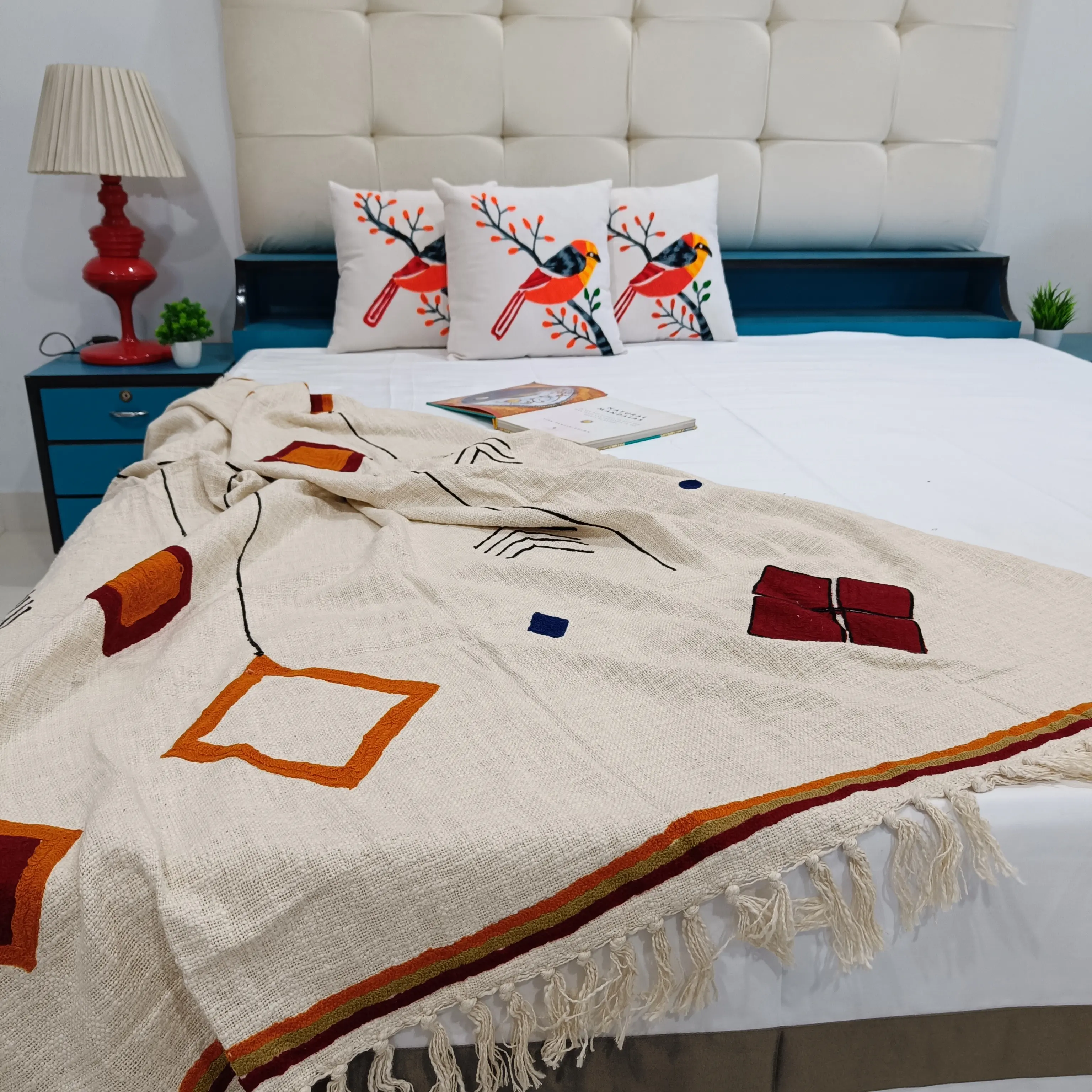 수제 자수 아름다운 홈 장식 세련된 100% 자연 럭셔리 쉬운 접이식 세련된 패턴 소파 침대 홈 던져 담요