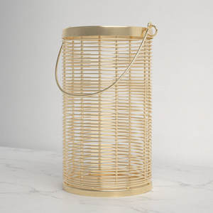 <b>Top</b> Trending 2025 Gold Plated Iron Lantern Handmade Eco-Friendly Customized Luxury Hotels Tabletop Decoration Wholesale Price - Product Image 1