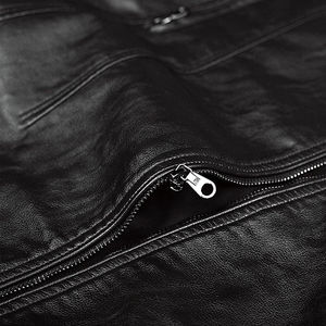 Veste en cuir tendance pour hommes avec col à capuche de coupe normale en toile fabriquée par des professionnels pour l'hiver Prix OEM - Product Image 5