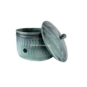 Light Blue Color Hammered Designing Watering Hose <b>Pots</b> With Exclusive Quality <b>Large</b> Size Metallic Hose <b>Pot</b> For Wholesale Supply - Product Image 3