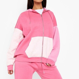 Chándal con cremallera para mujer, Sudadera con capucha, conjuntos para correr de 2 piezas con bolsillos, chándales de gran tamaño - Product Image 5