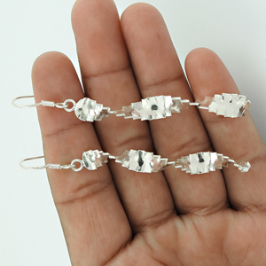 New Fashion Jewelry For Women And Girls Crafted From 925 <b>Solid</b> Sterling <b>Silver</b> Wholesale Supplier Handmade Long Dangle <b>Earrings</b> - Product Image 2